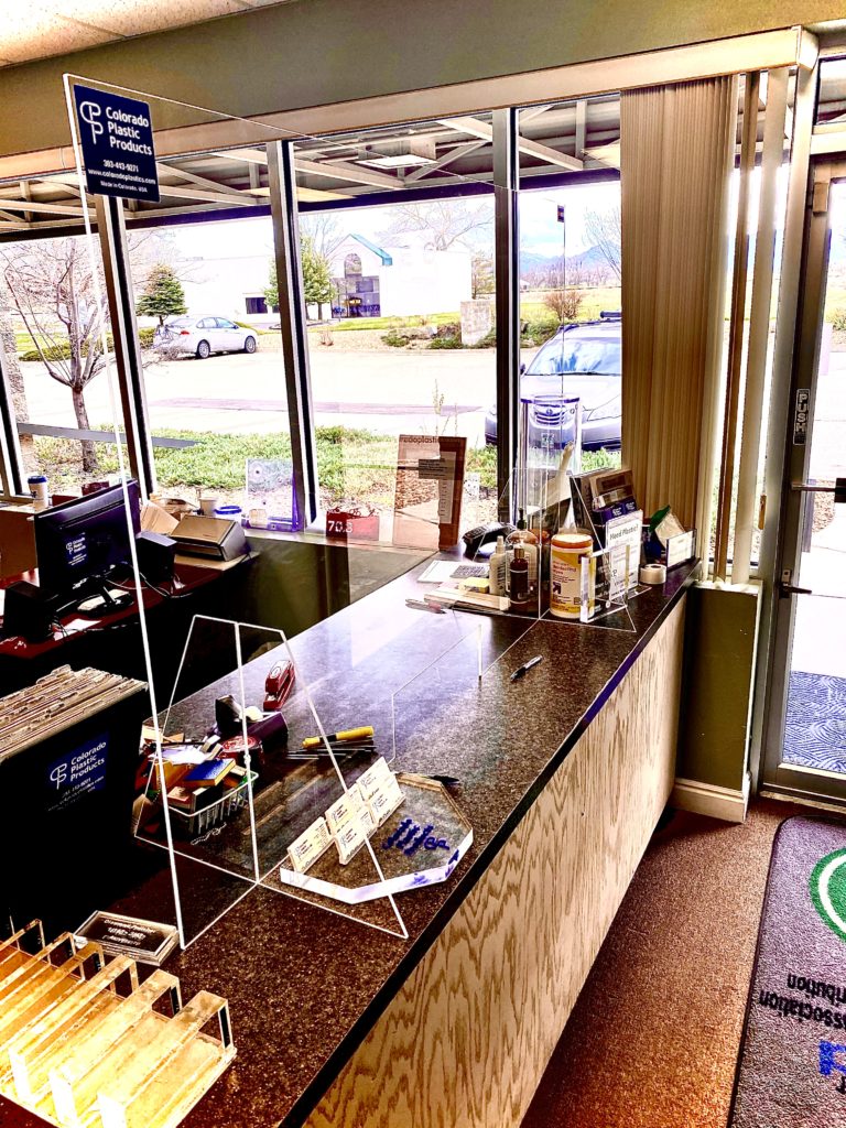 Clear Acrylic Plexigard Partitions and Sneezeguards for Countertops and